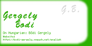 gergely bodi business card